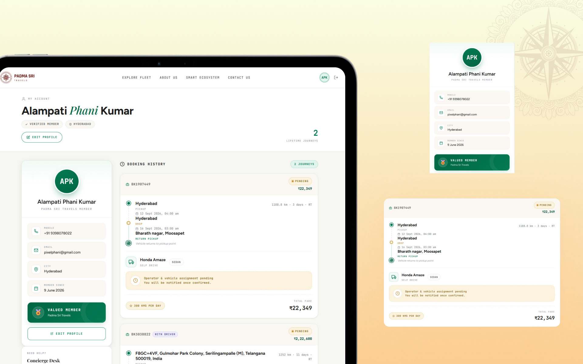 PST-WEB-06 // USER PORTAL & BOOKING HISTORY